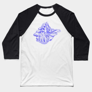 Blue Mushrooms Swirl Baseball T-Shirt